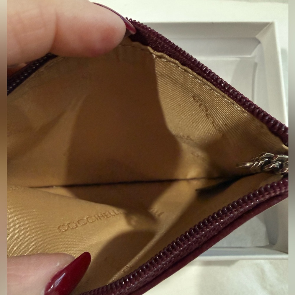 Coccinelle Burgundy Leather Key Pouch - Picture 4 of 5